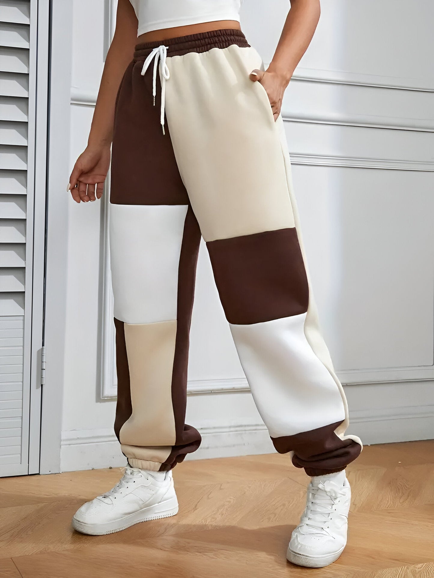 Nele | Colour-Block Loose joggingbyxor - komfort möter stil