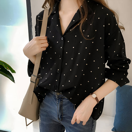 Leandra | Lekfull blus med polkagrisar