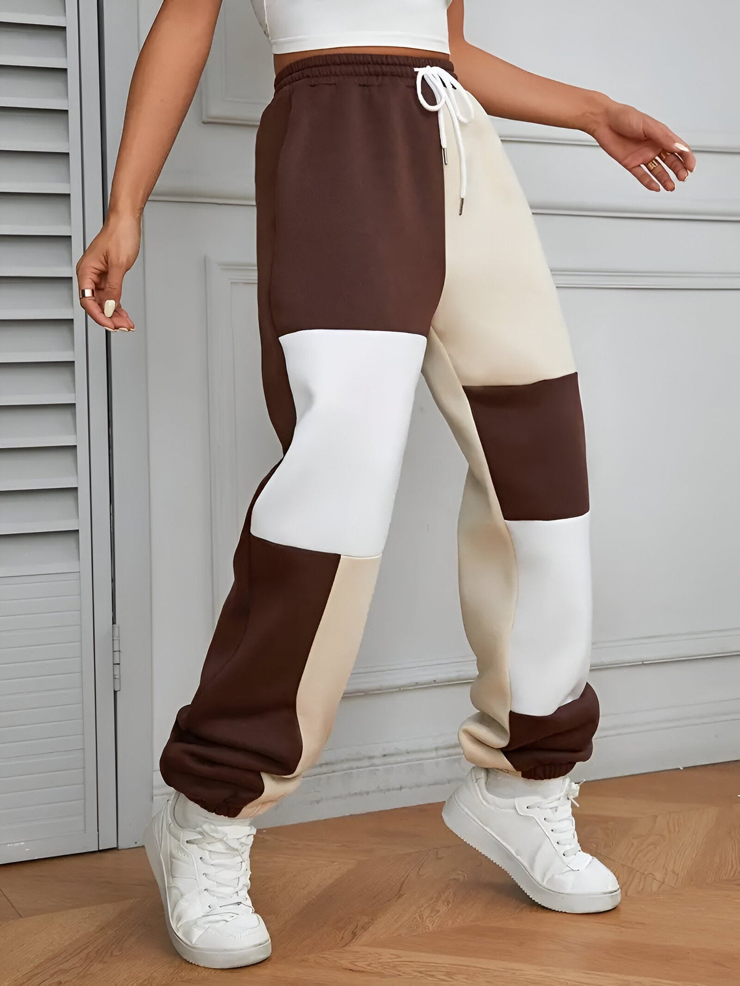 Nele | Colour-Block Loose joggingbyxor - komfort möter stil