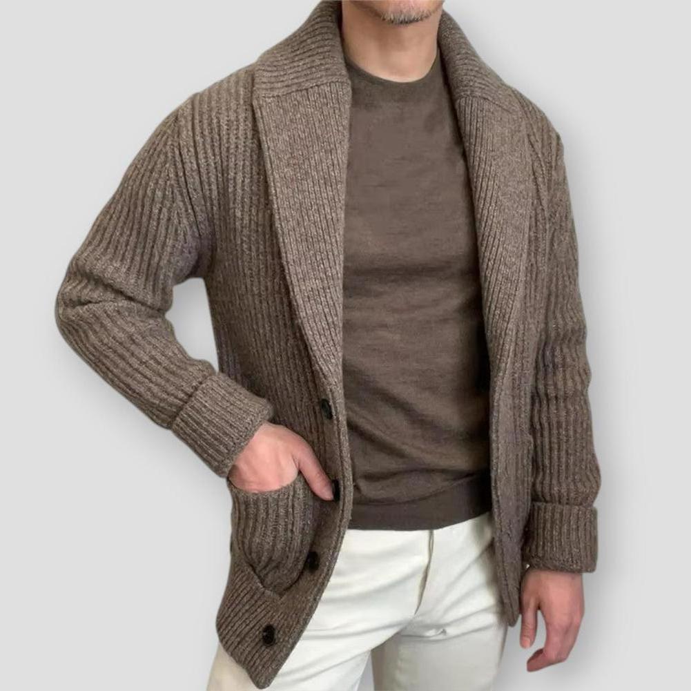 Johan | Klassisk Ribbstickad Cardigan för Män