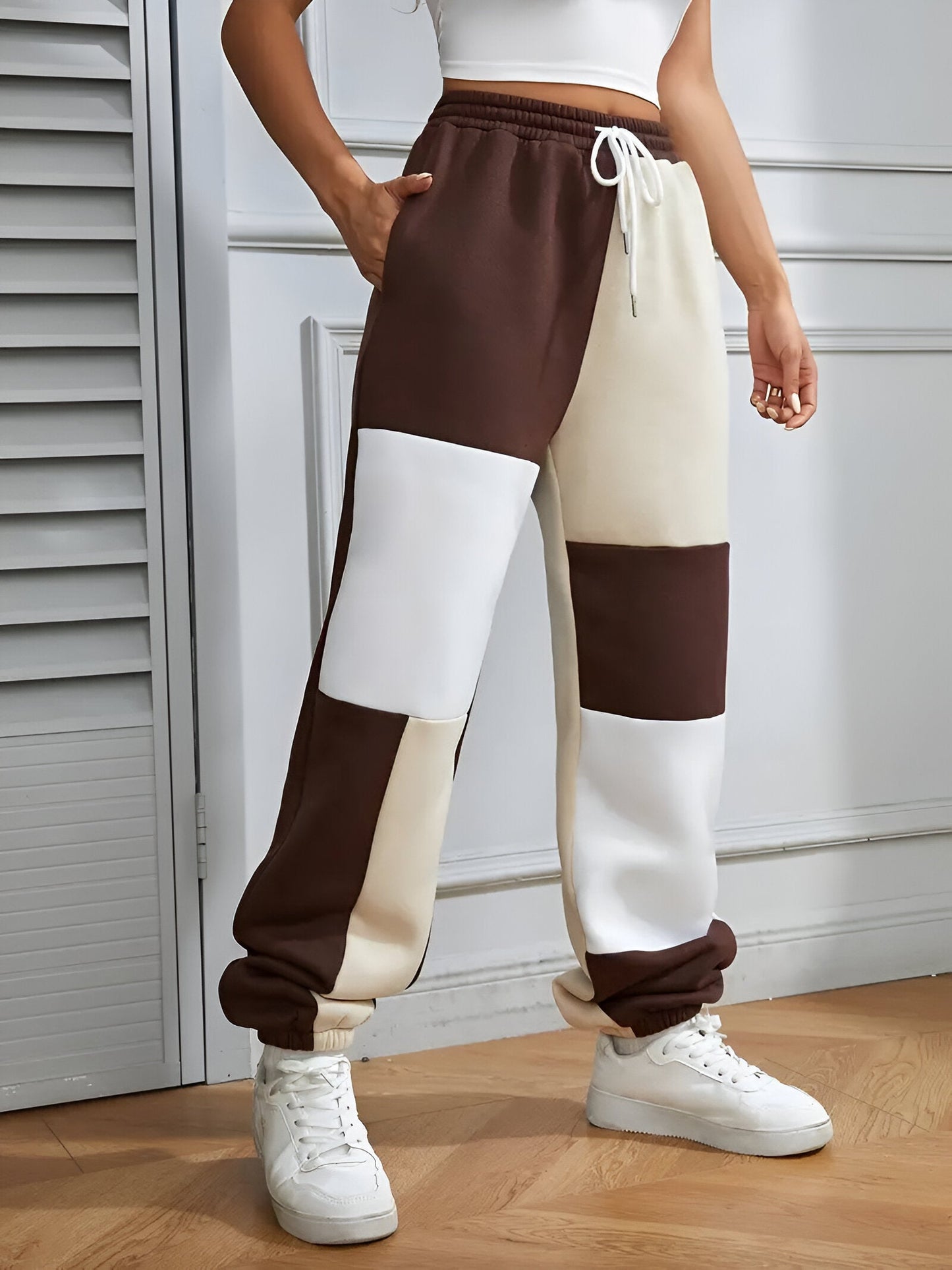 Nele | Colour-Block Loose joggingbyxor - komfort möter stil