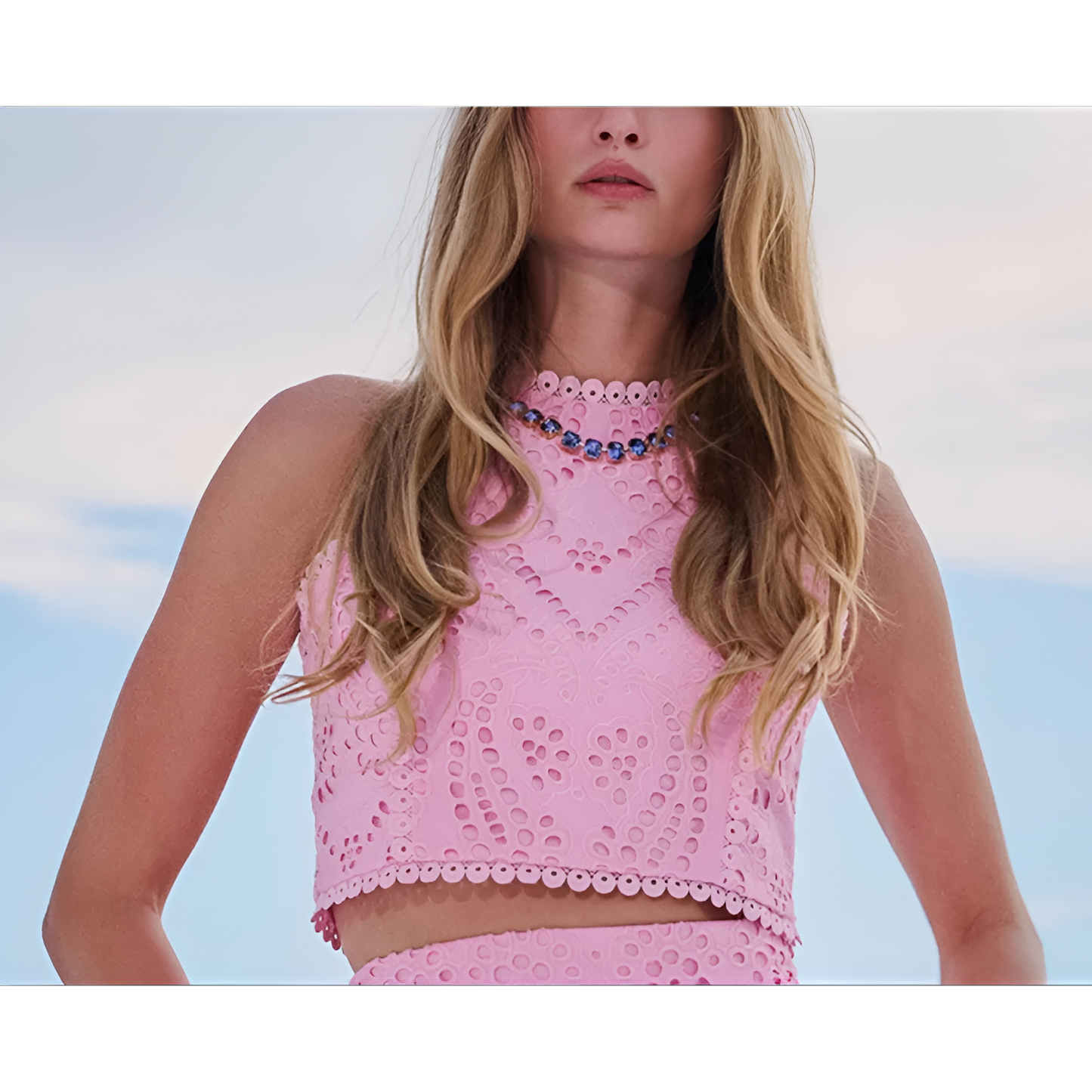 Ranya | Bomull Linne Lång pagodärm Crop Top 2-delat se