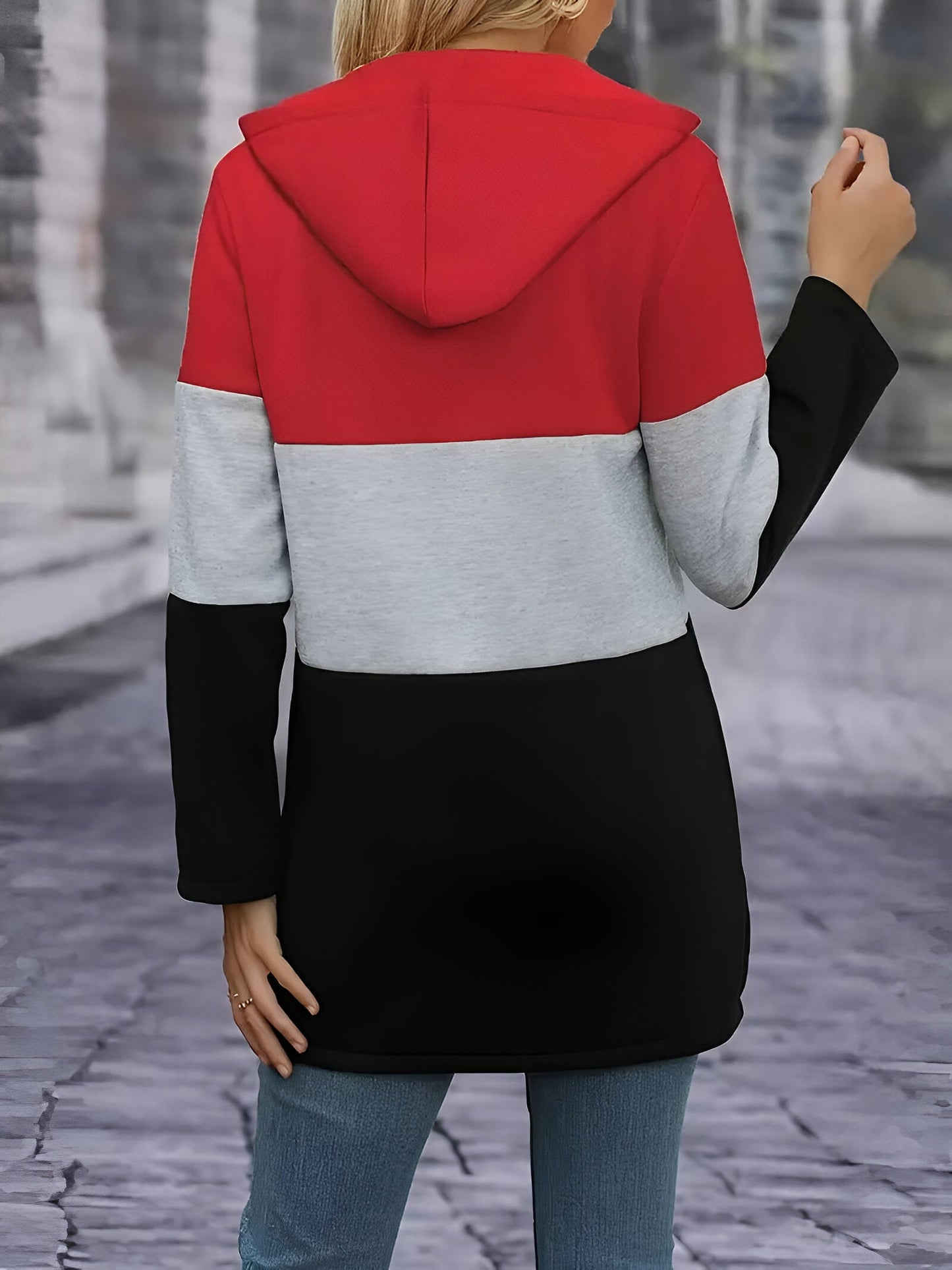 Franziska | Colour Block jacka med huva