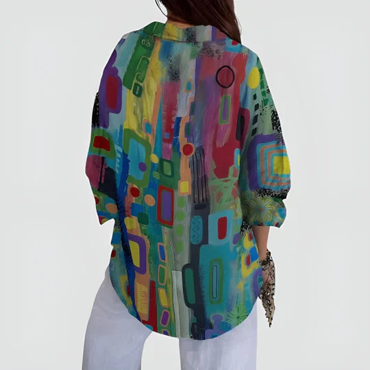 Alice | Färgglad Blus Med Bohemisk Känsla