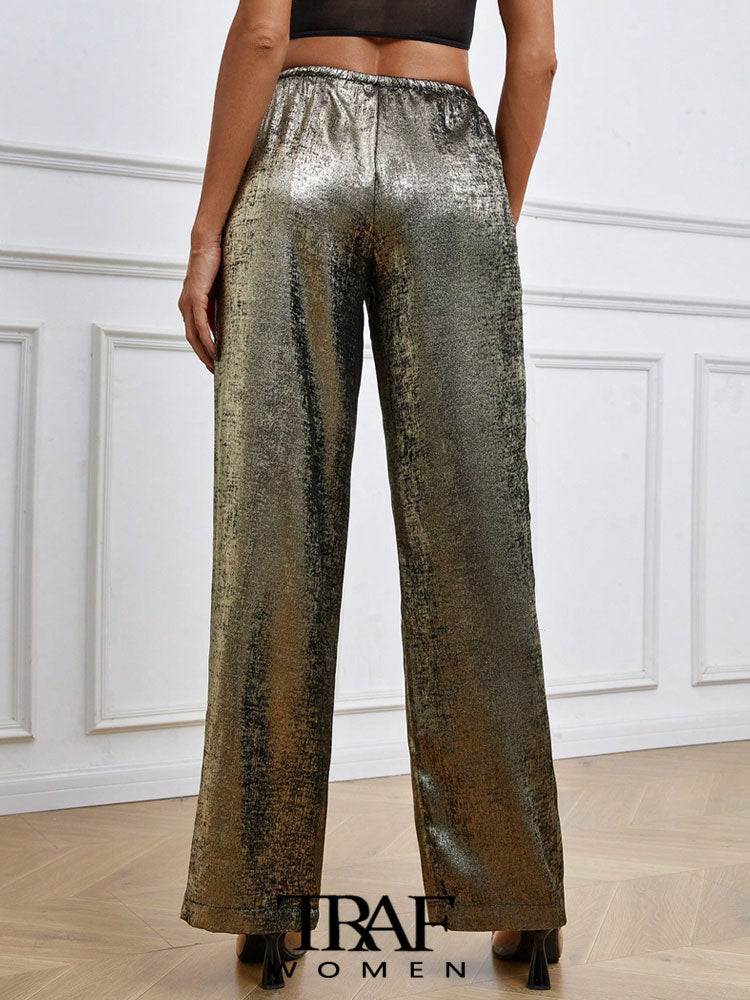 Willa | Traf metallic-byxor för kvinnor