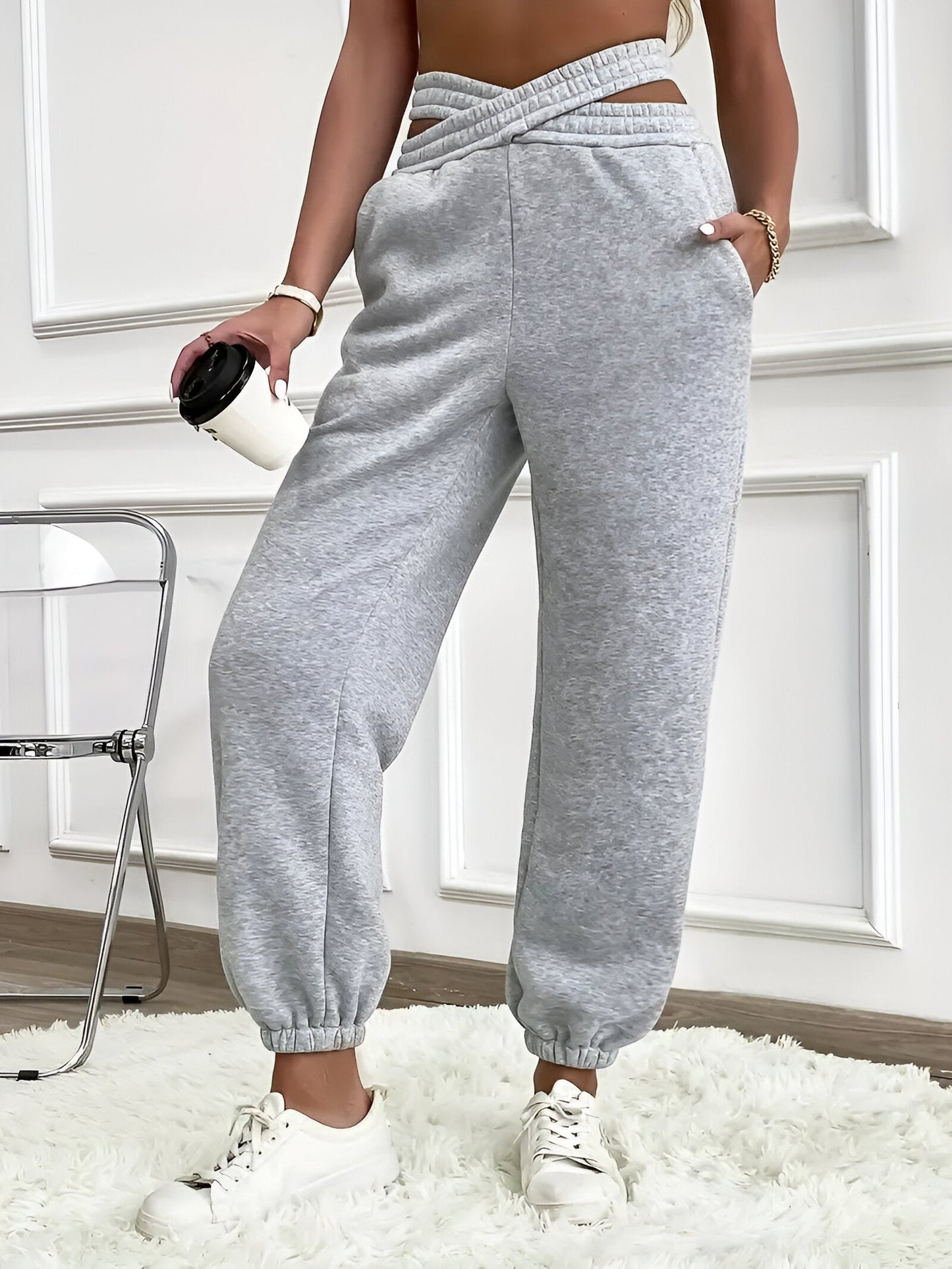 Daniela | Elegant enfärgad stickad joggingbyxa