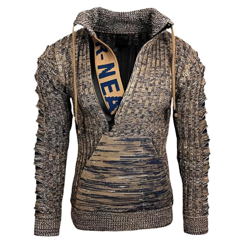 Pontus | Unik Mönstrad Tröja Med Varmt Stickat Tyg