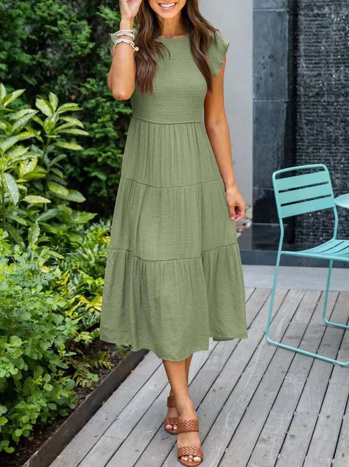 Serena - Kortärmade midiklänningar för kvinnor