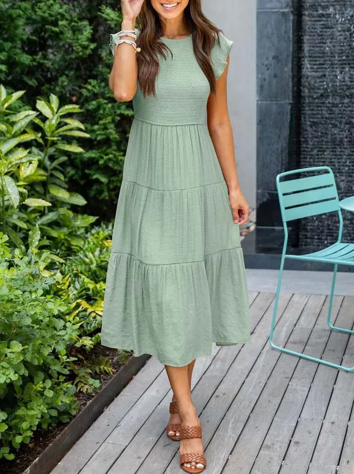 Serena - Kortärmade midiklänningar för kvinnor