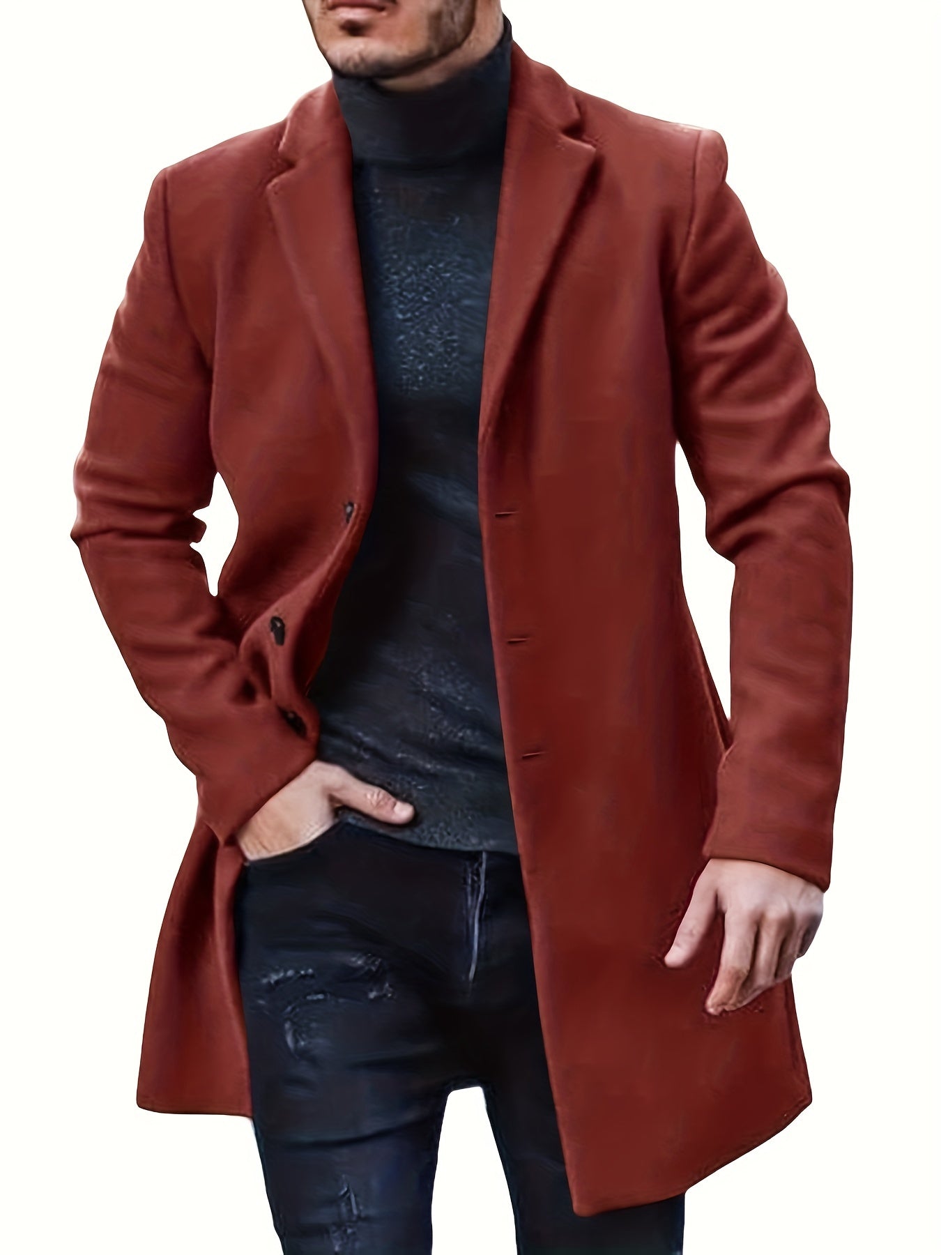 Cole | Elegant enknäppt trenchcoat för herr