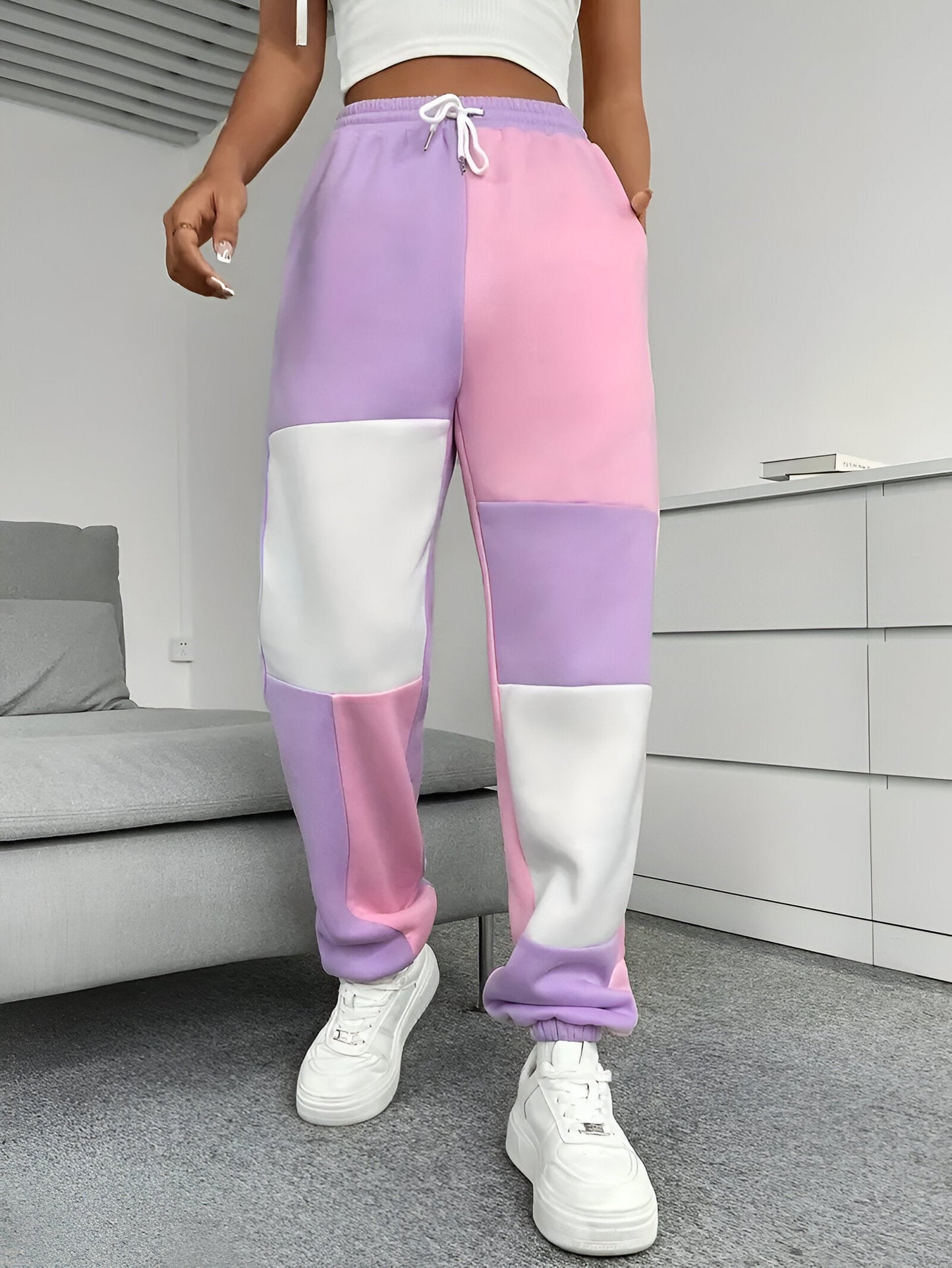 Nele | Colour-Block Loose joggingbyxor - komfort möter stil