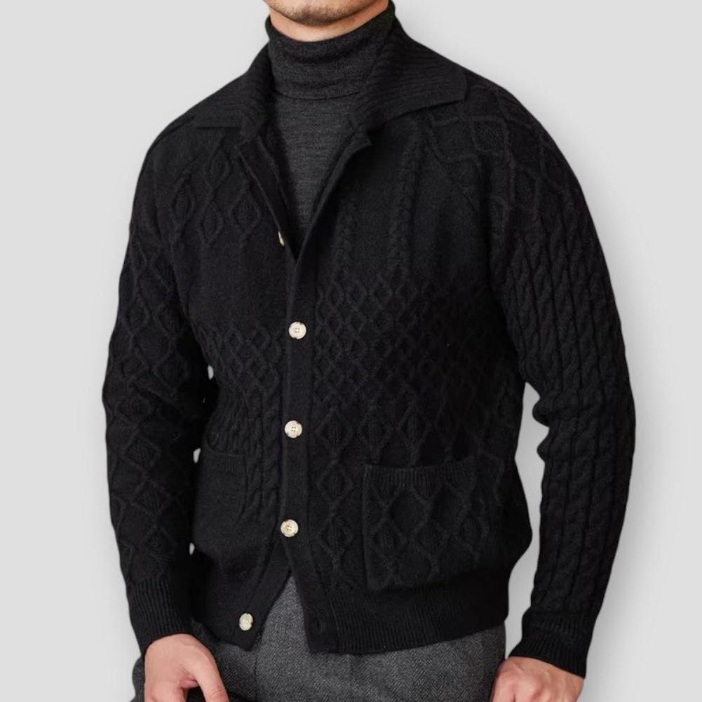 Lars | Klassisk Flätstickad Cardigan för Män