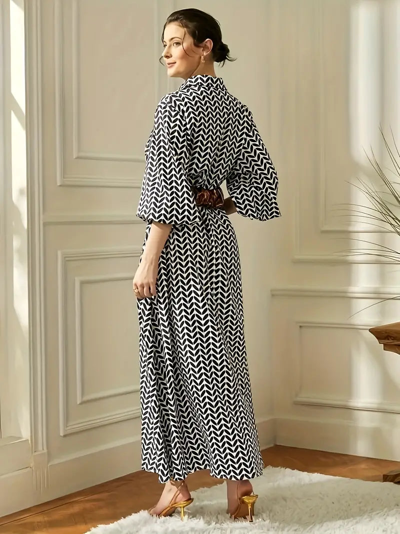 Anna – Elegant maxiklänning med knappslå framtill