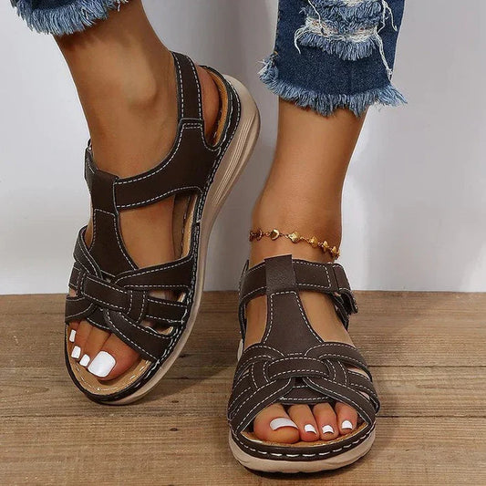 Leona | Vintage Läder Sandaler För Stil Och Komfort