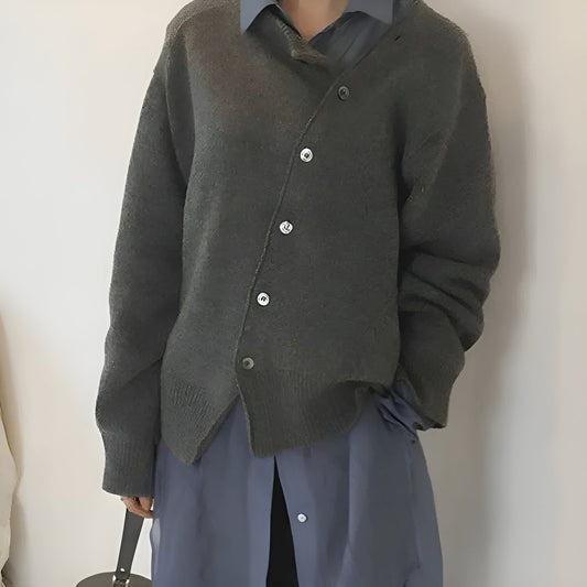 Zita | Trendig Diagonal Cardigan för Kvinnor