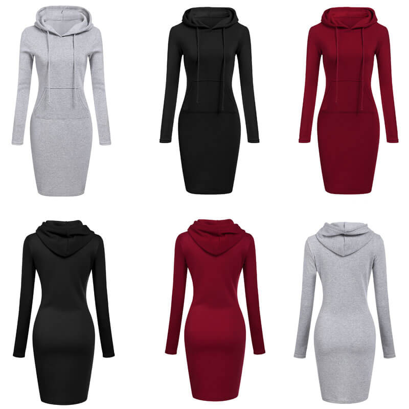 Danica | Slim Pullover Hoodie Klänning