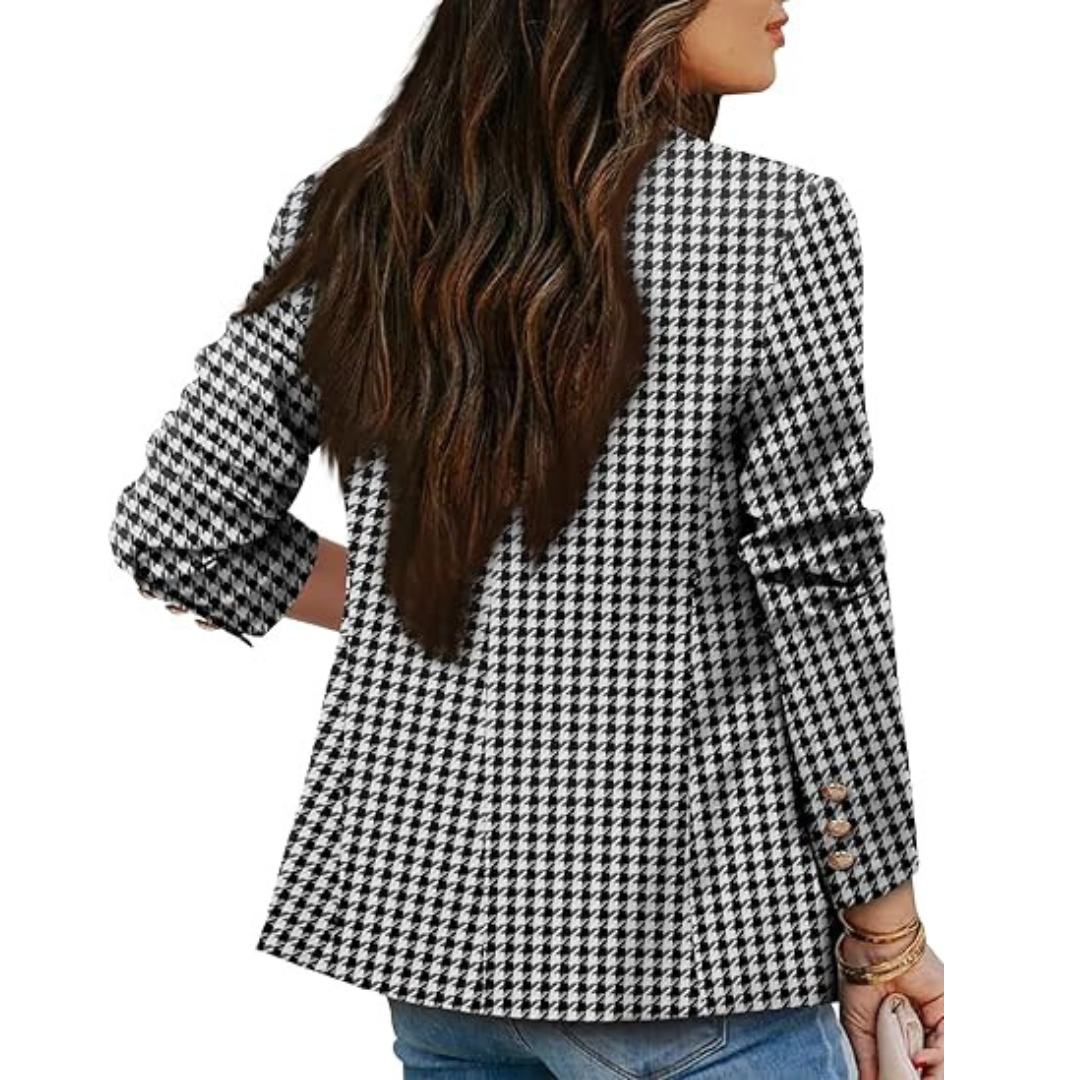 Della | Dubbelknäppt Houndstooth Blazer