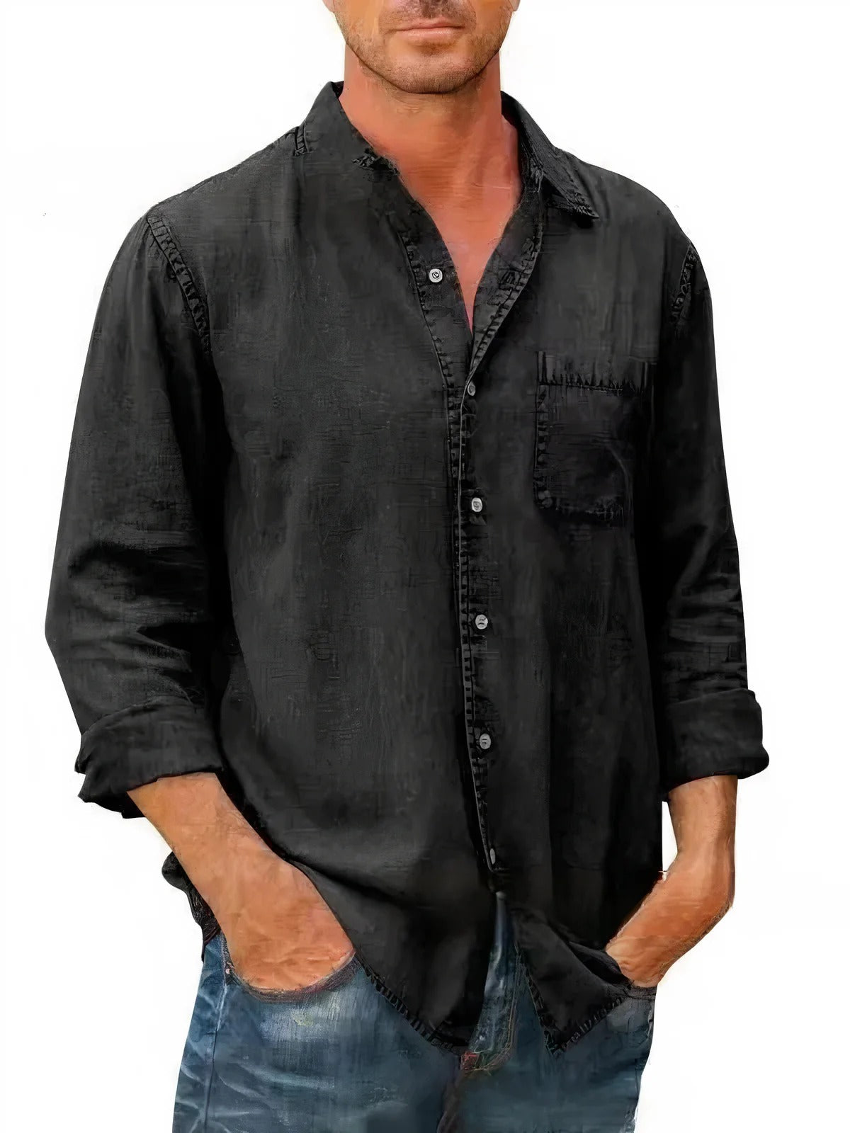 Erik | Långärmad Denimskjorta För Herr
