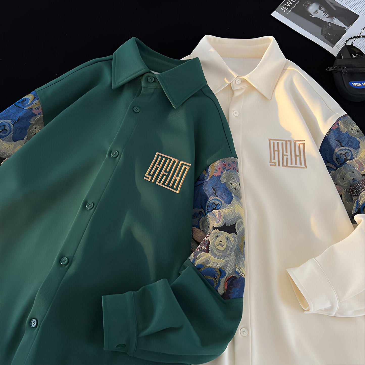 Max | Retroinspirerad skjorta med broderad björn