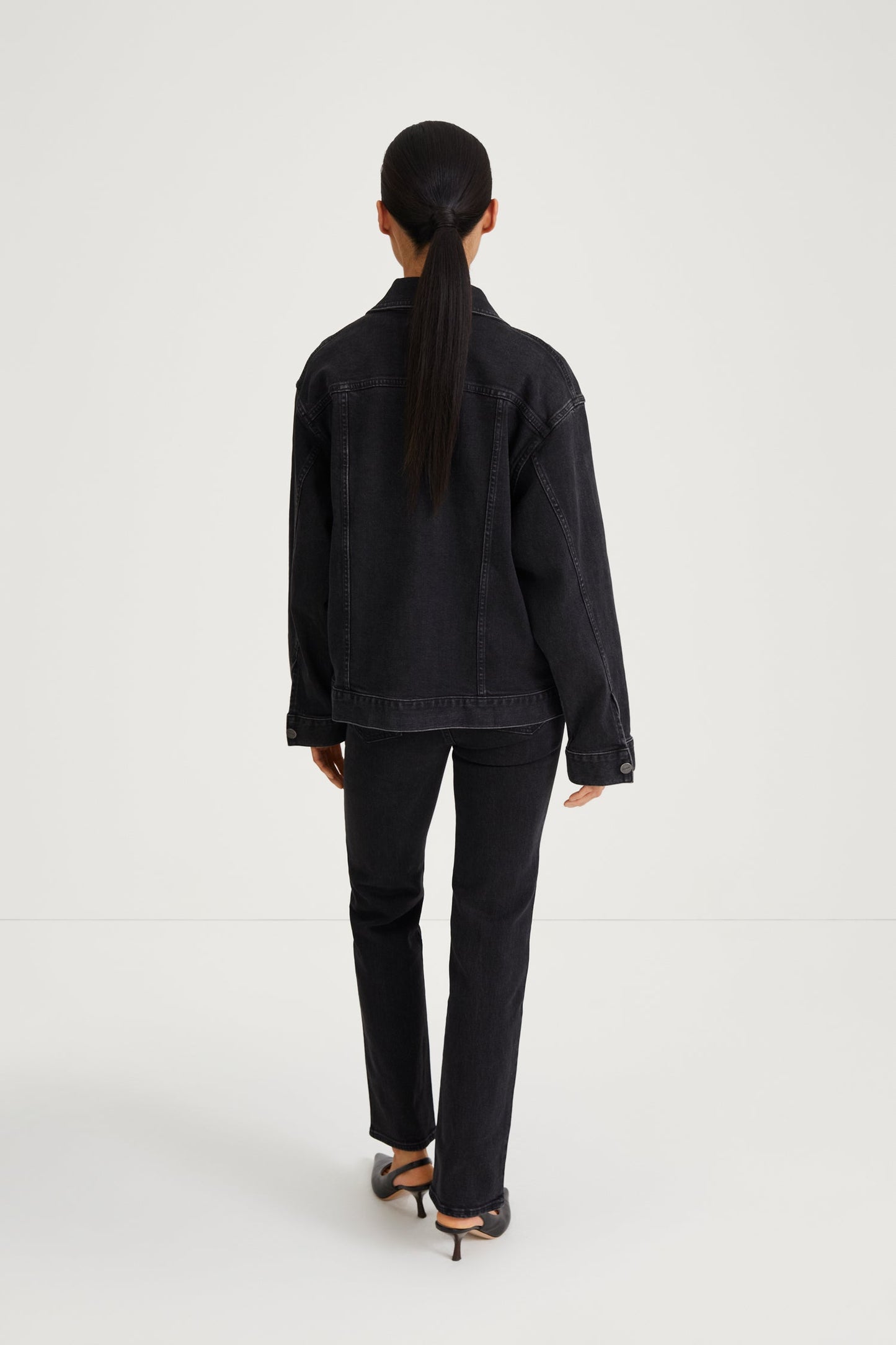 Kirsten | Trendig Överdimensionerad Svart Denimjacka