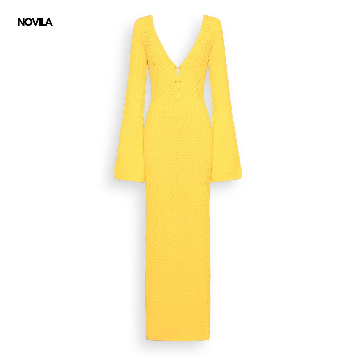 Leigh | Stickad Klänning med Öppen Rygg