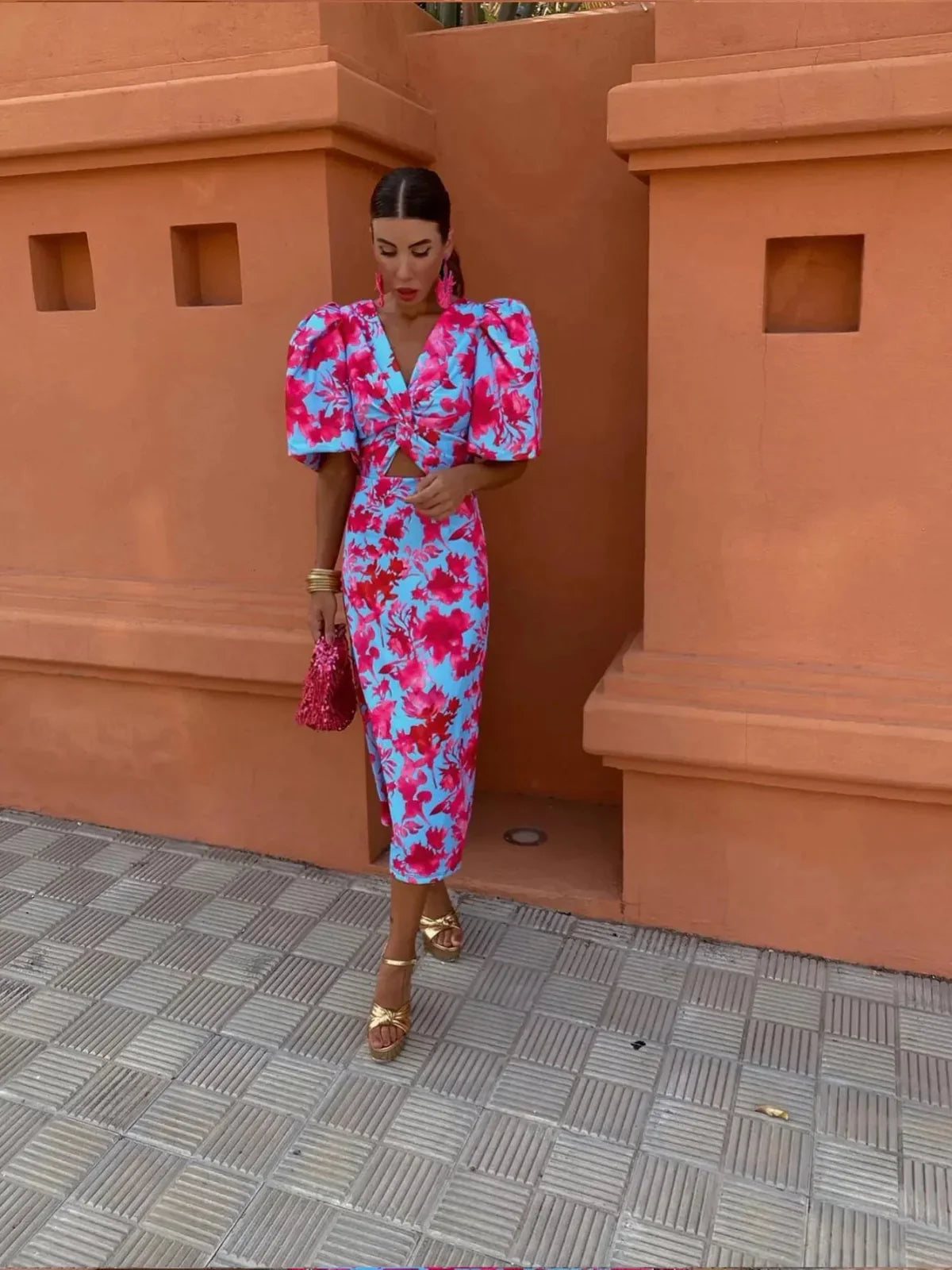 Florens | Klänning med Plisserade Ärmar