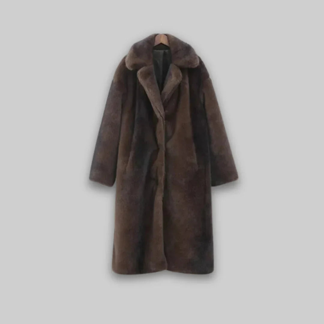 Selma | Exklusiv Och Varm Fuskpäls-Trenchcoat För Vintern