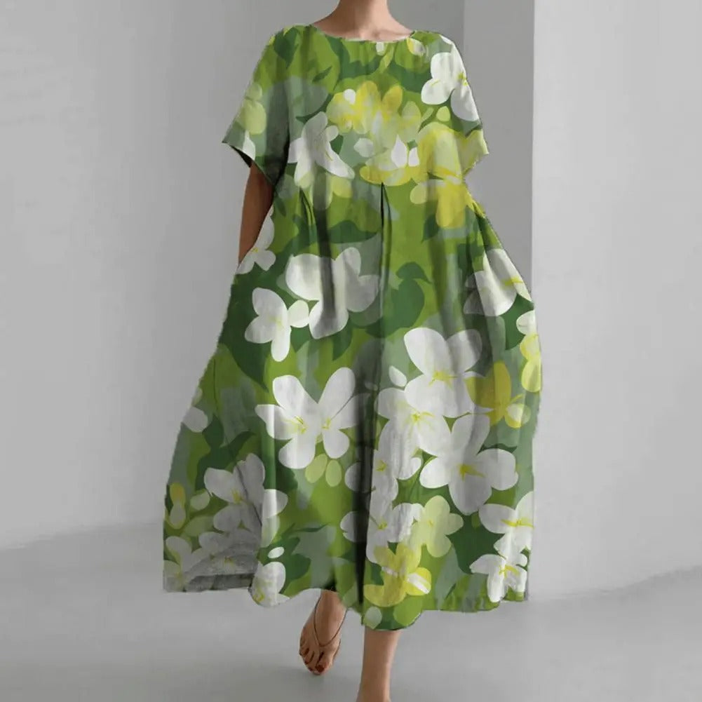Malia - Midiklänning med blommigt mönster