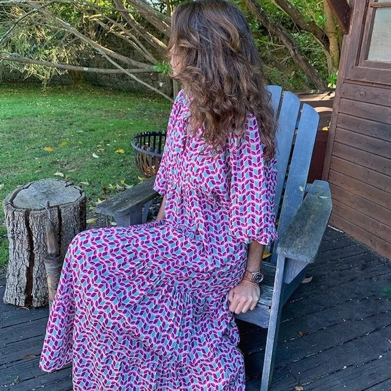Pauline - Klänningar med geometriskt tryc