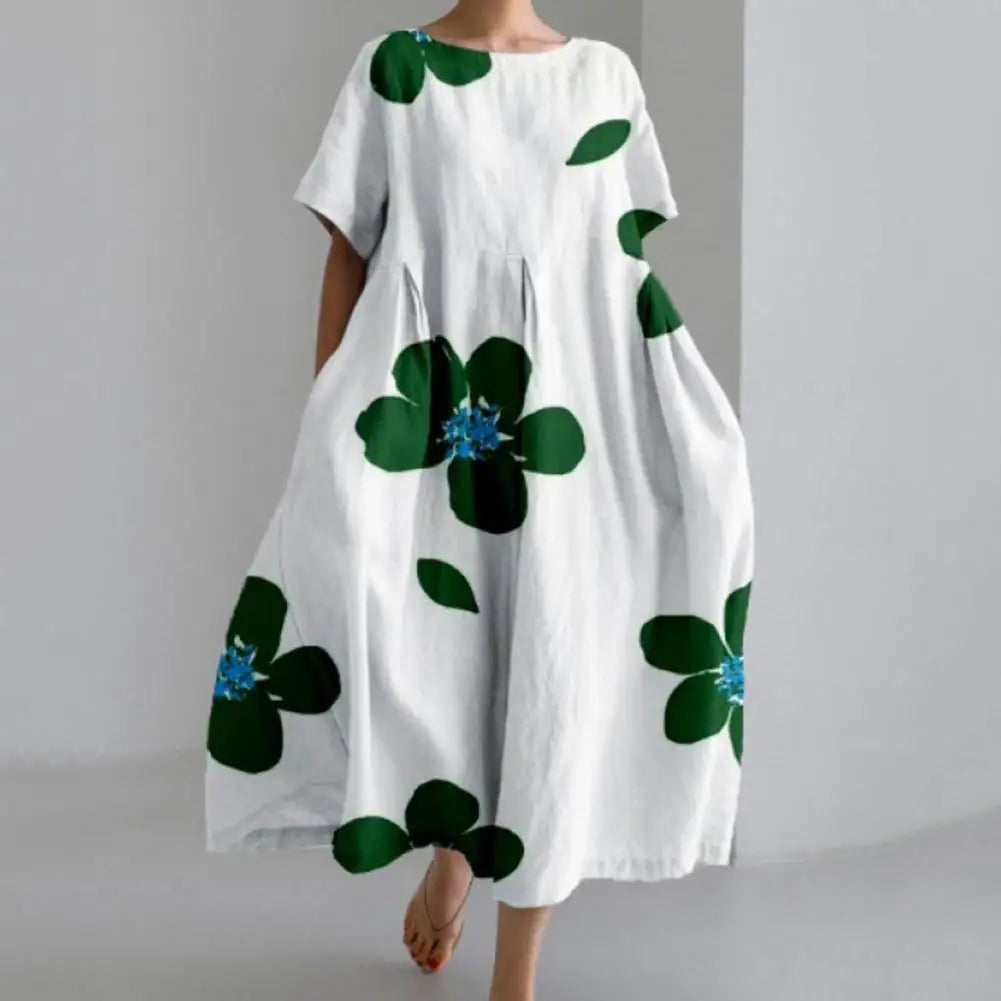 Malia - Midiklänning med blommigt mönster