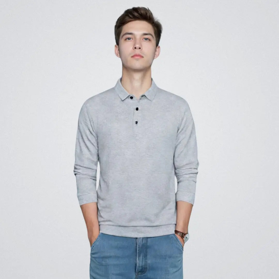 Viktor | Stilsäker Långärmad Pikétröja