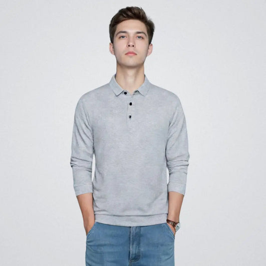 Viktor | Stilsäker Långärmad Pikétröja