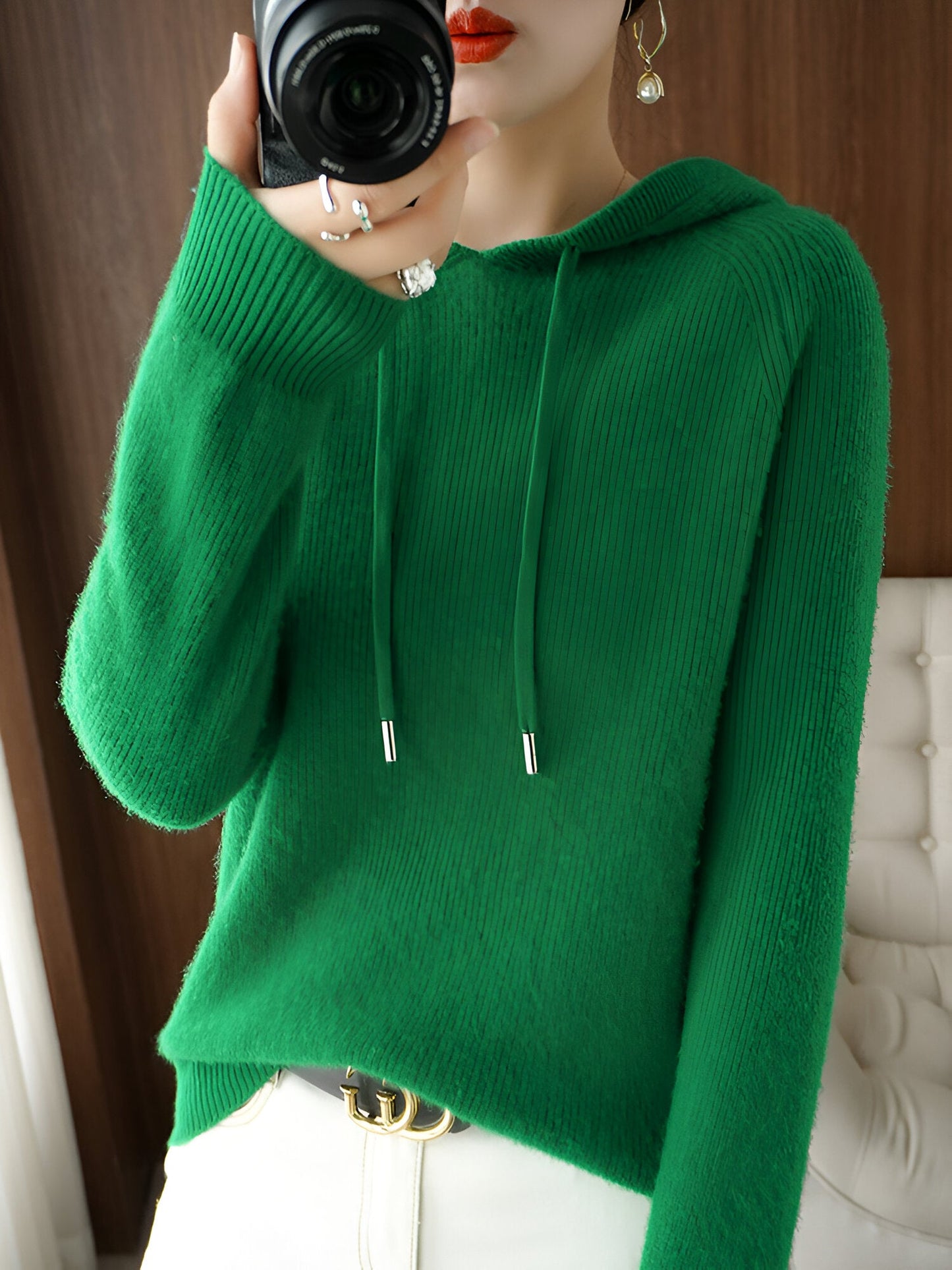 Sina | Mysig kappa med huva och tröja i kashmir- och ullblandning