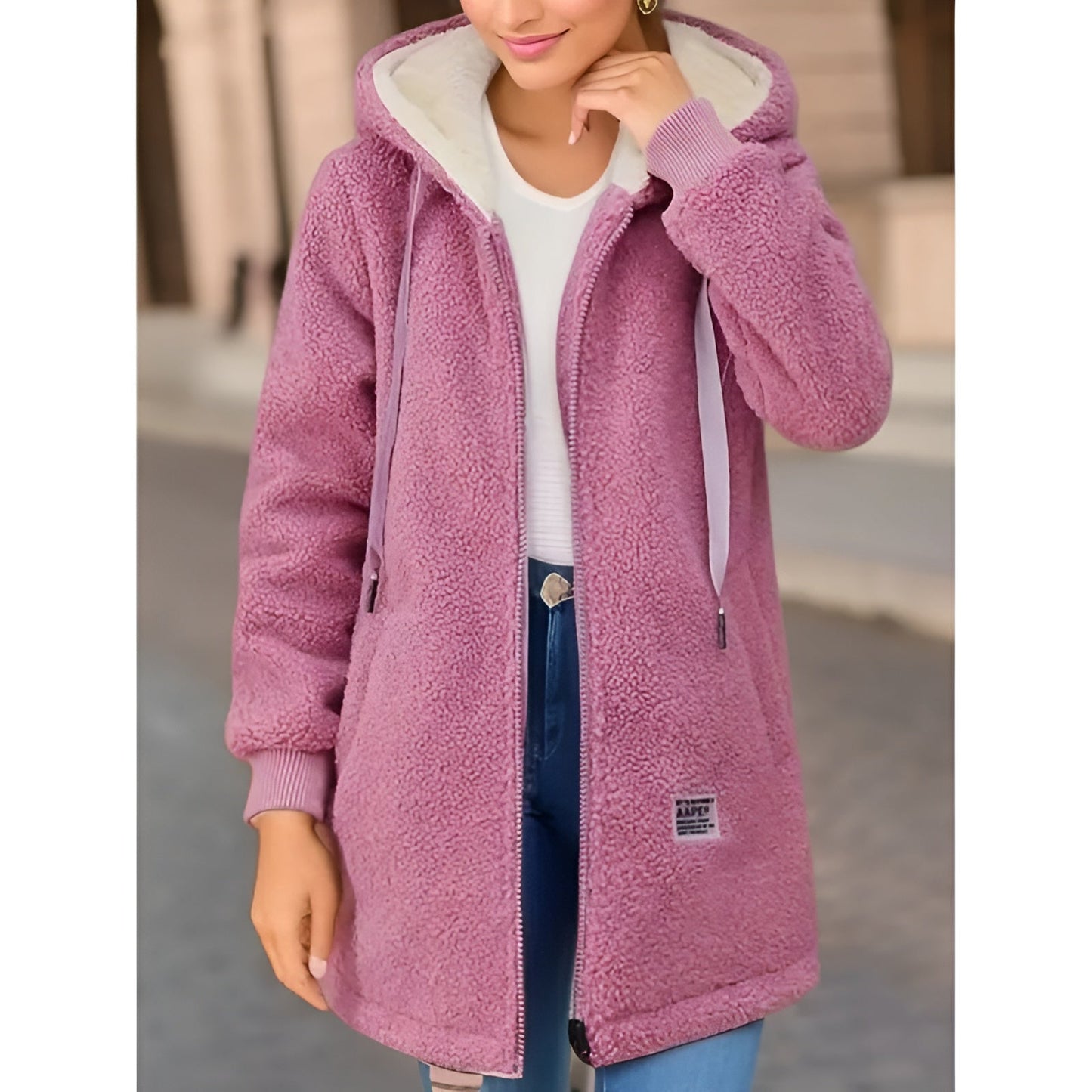 Bianca | Mysig Teddyjacka för Kalla Dagar