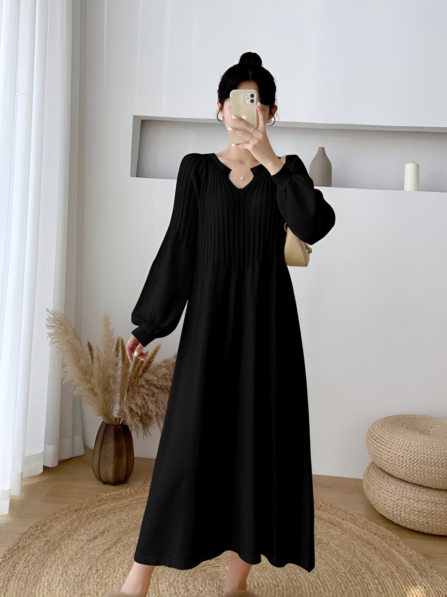 Angelika |Bekväm elegans: enkelt stickad klänning för höst & vinte