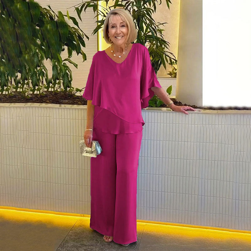 Eden - Elegant set med blus och byxor