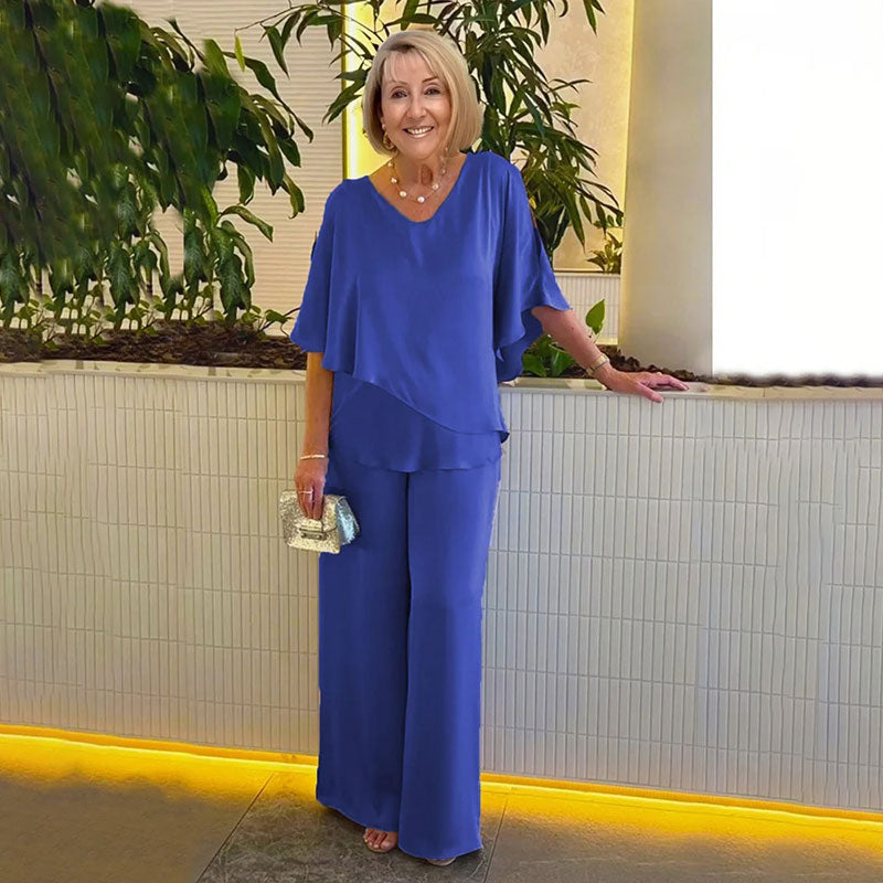 Eden - Elegant set med blus och byxor