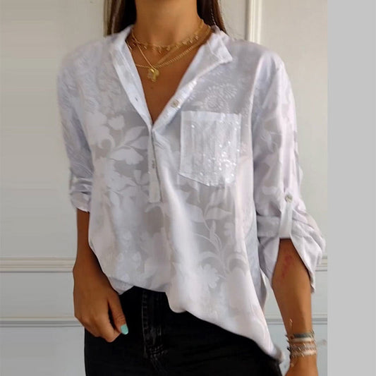 Mia | Elegant Damblus med Justerbara Ärmar
