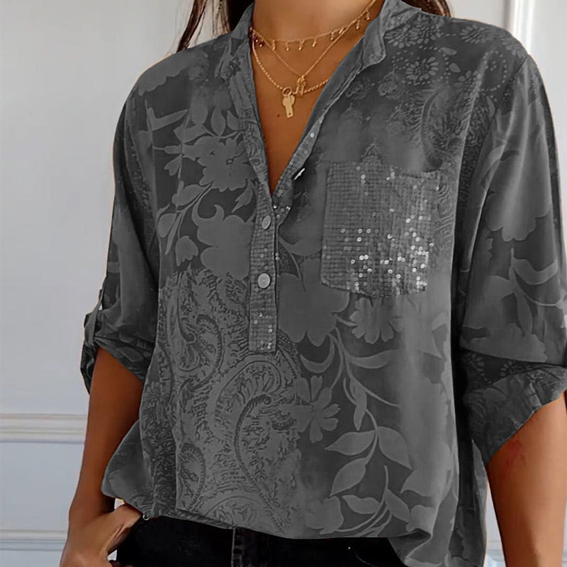 Mia | Elegant Damblus med Justerbara Ärmar