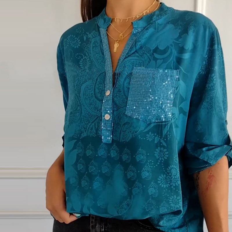Mia | Elegant Damblus med Justerbara Ärmar