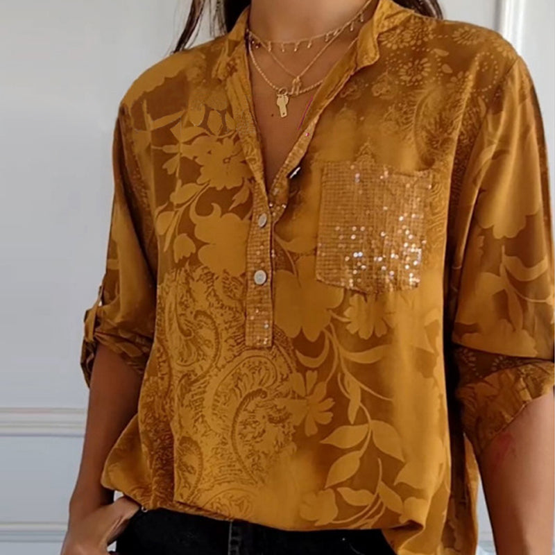 Mia | Elegant Damblus med Justerbara Ärmar