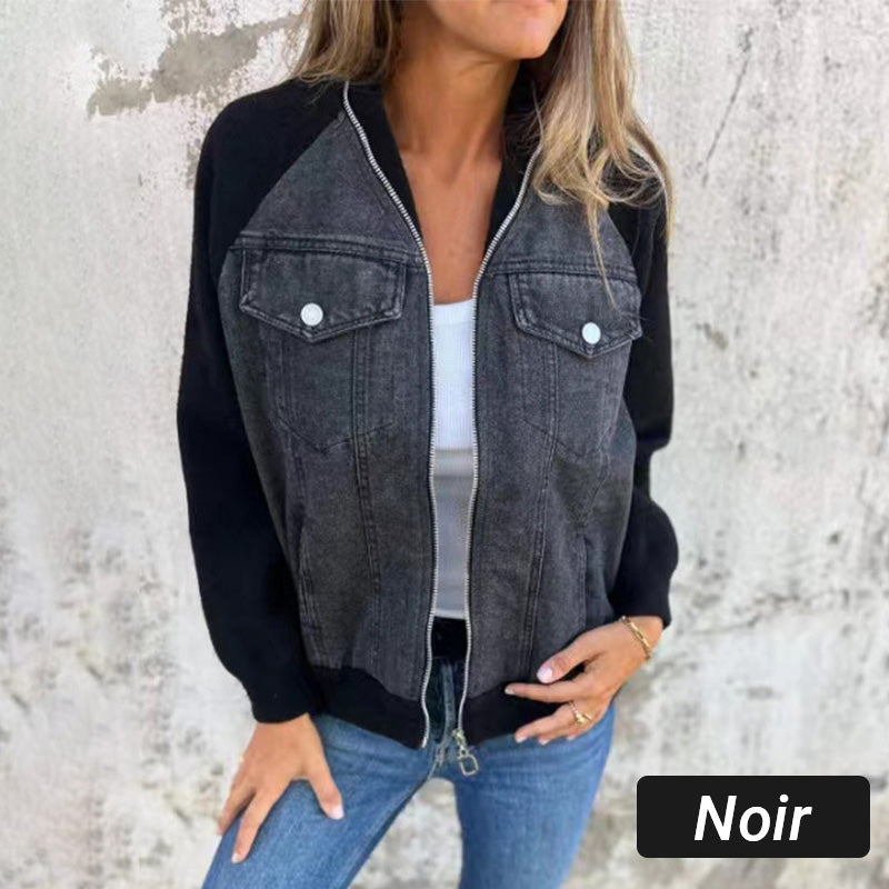 Karin | Trendig Patchwork Denimjacka