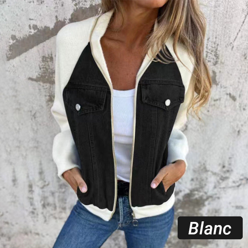 Karin | Trendig Patchwork Denimjacka