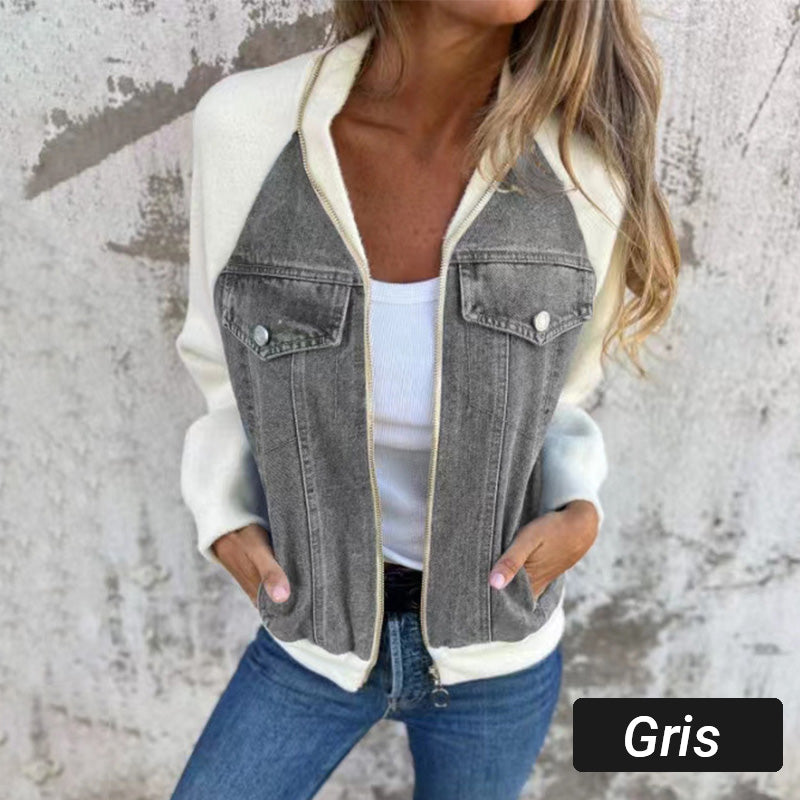Karin | Trendig Patchwork Denimjacka