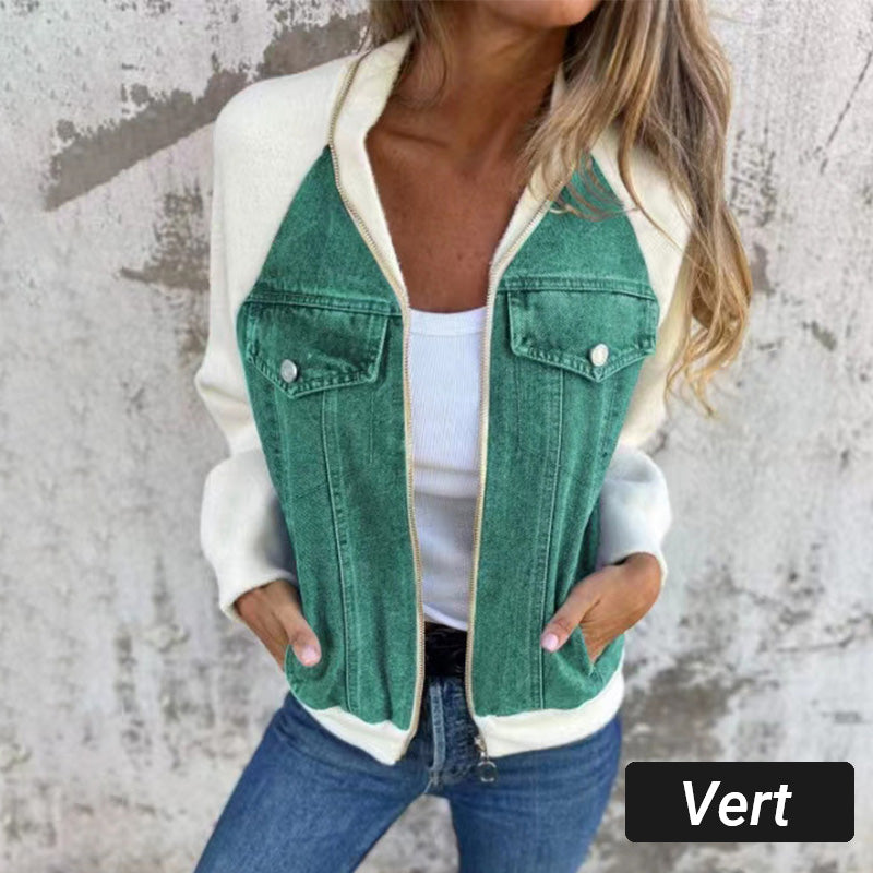 Karin | Trendig Patchwork Denimjacka