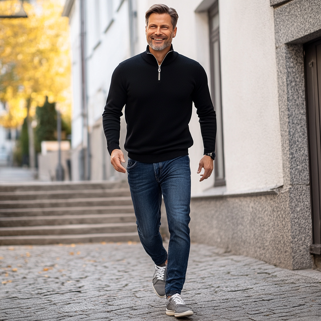 Carl | Klassisk och bekväm half-zip Tröja