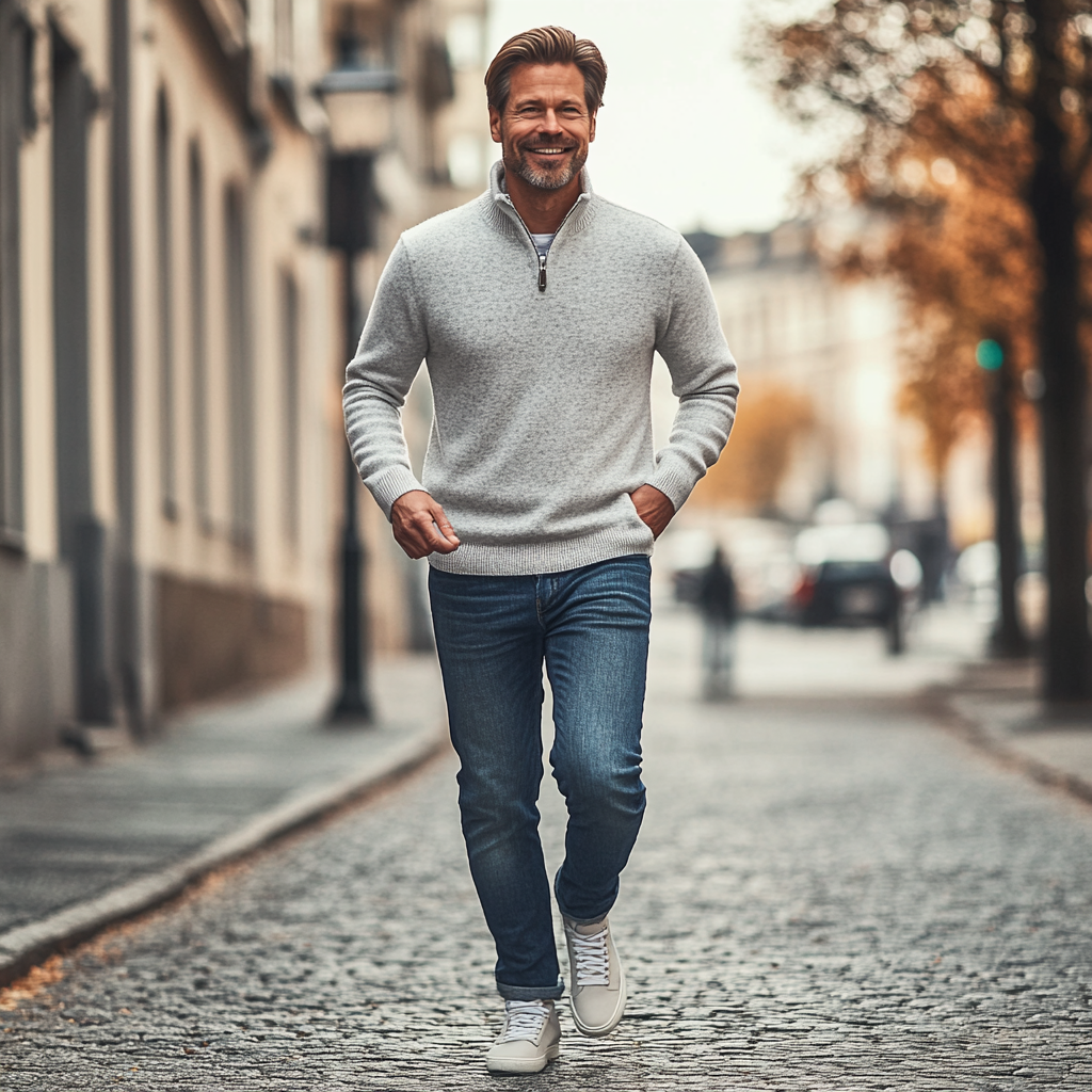 Carl | Klassisk och bekväm half-zip Tröja