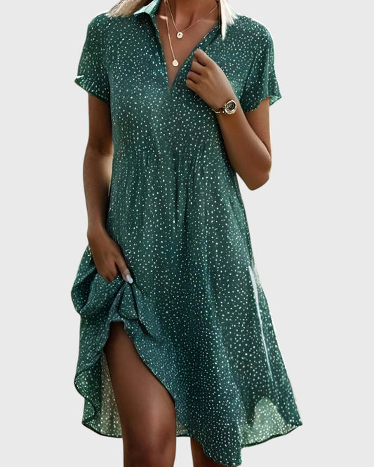 Juliette | Elegant prickig sommarklänning i midilängd