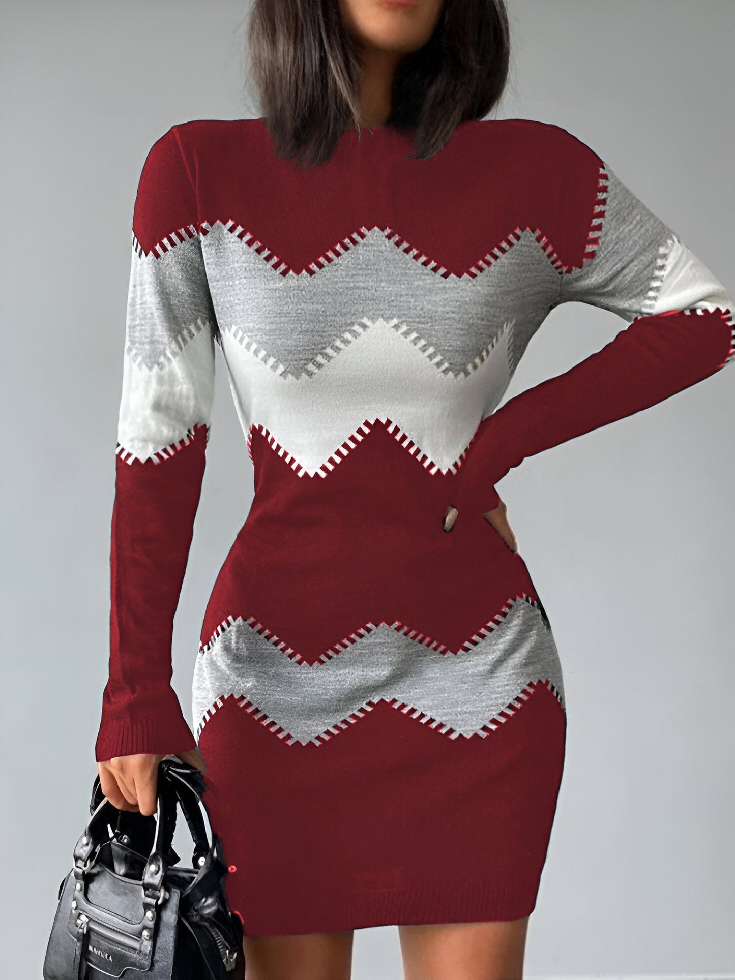 Sigrun | Elegant stickad bodycon-miniklänning