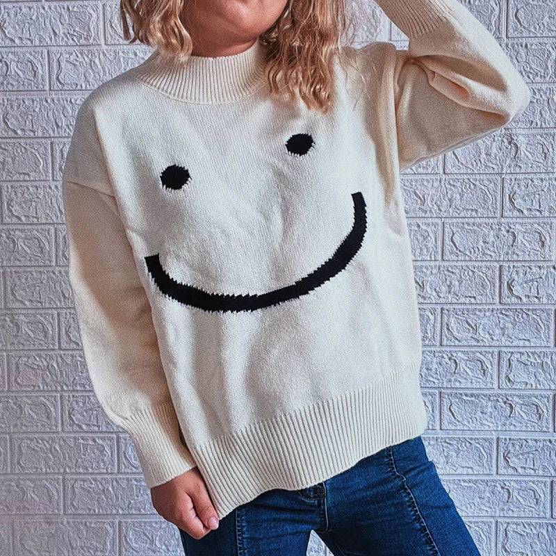 Finni |  Höst söt smiley mönster långärmad skjorta